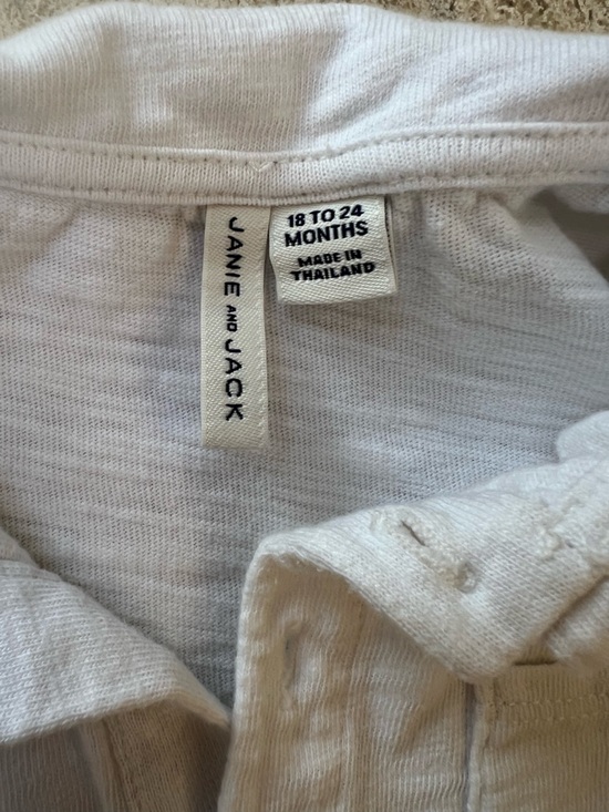 Janie and Jack White Polo One-Piece Bodysuit - Picture 2 of 3